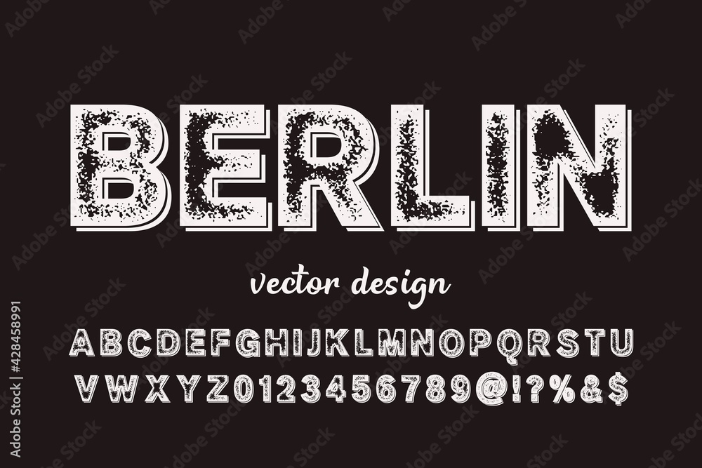 Fototapeta premium typeface design, alphabet retro font, black and orange vector background