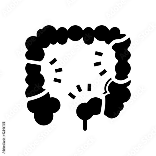 colitis disease line icon vector. colitis disease sign. isolated contour symbol black illustration