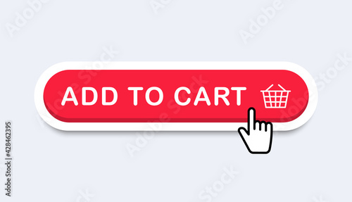 Add to cart button. Web button with shopping cart icon. Buy button for online store. Vector illustration.