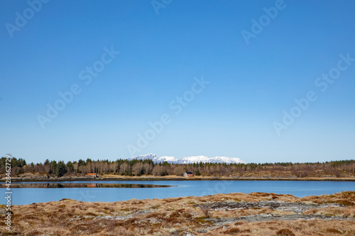 Out for a walk in great spring weather Helgeland Nordland county Norway scandinavia Europe 