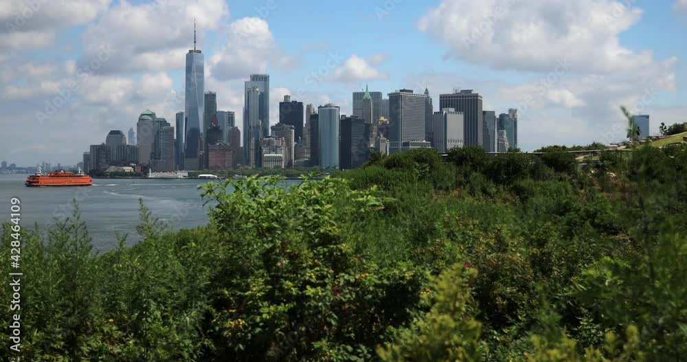 Lower Manhattan Beyond Governors Island Shrubs Lower Manhattan Beyond Governors Island Shrubs