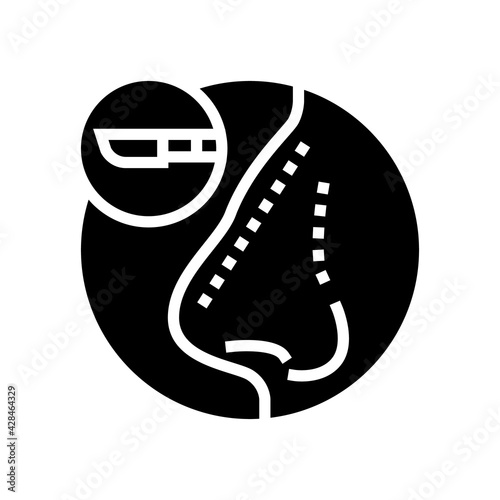 rhinoplasty treatment line icon vector. rhinoplasty treatment sign. isolated contour symbol black illustration
