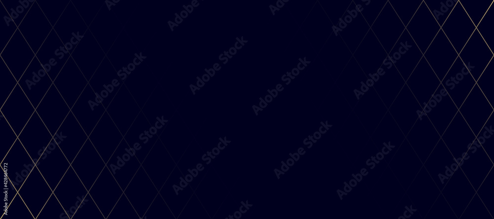 Fototapeta Minimal rhombus background with geometric pattern design isolated on dark blue backdrop. Vector