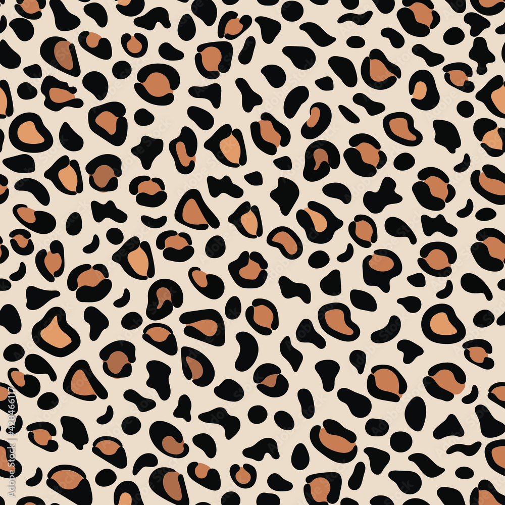Vector illustration of a leopard. Seamless wild animal skin with print Vector illustration of a leopard. Seamless wild animal skin with print