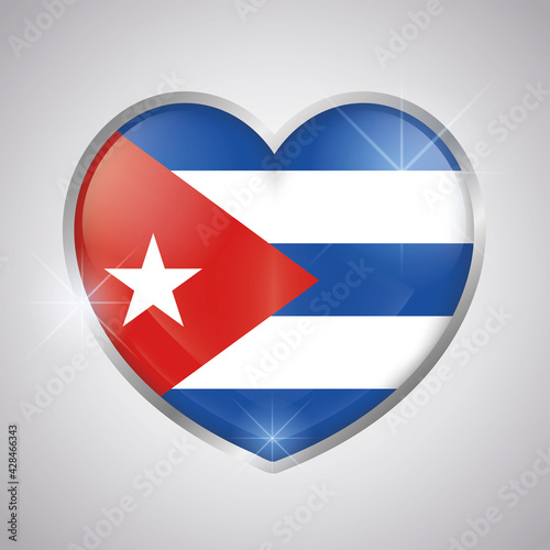 Isolated heart shape with the flag of Cuba - Vector illustration Free Download Isolated heart shape with the flag of Cuba - Vector illustration - GFXLoad