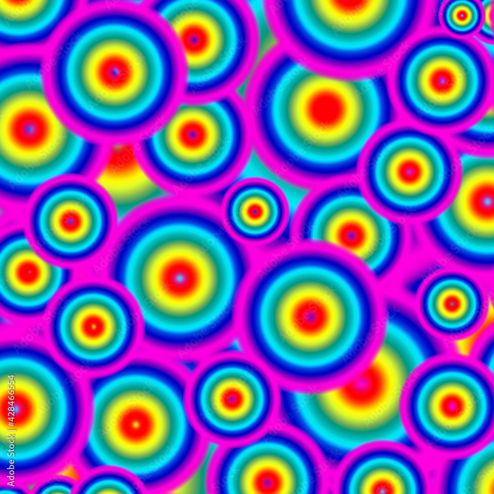Vivid Multi-color of Seamless Circles Pattern for Abstract Background