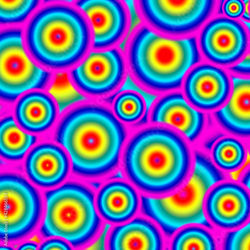 Vivid Multi-color of Seamless Circles Pattern for Abstract Background