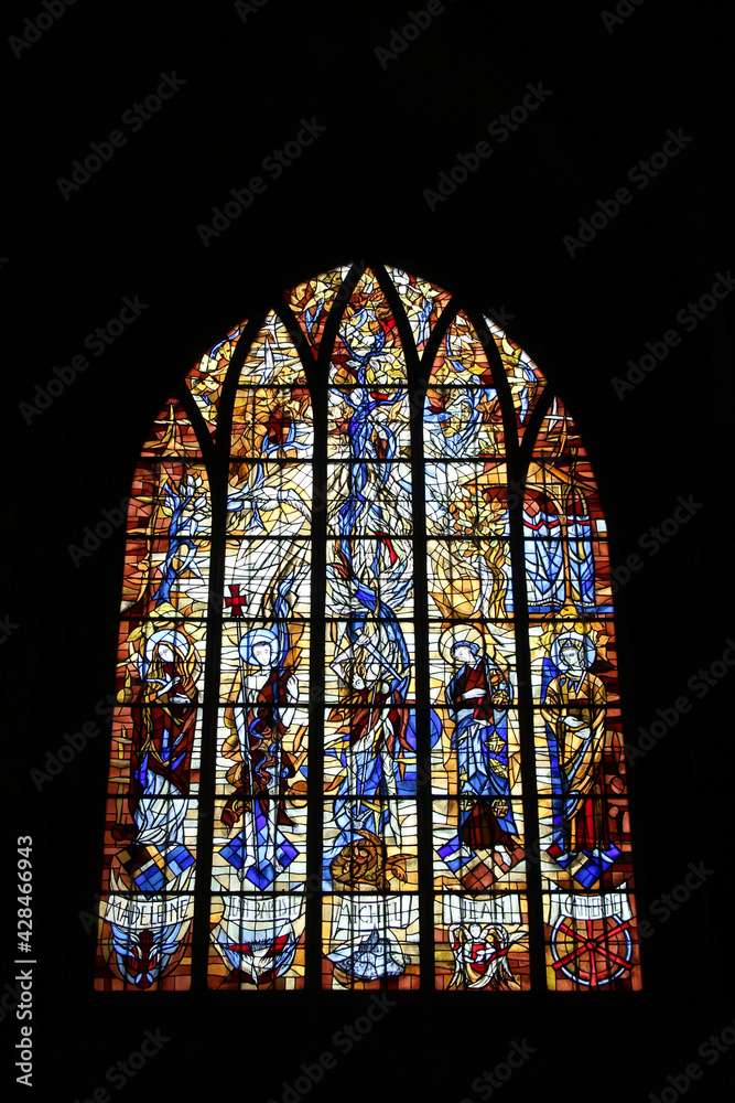 stained-glass window - our lady church - saint-lô (brittany -france) 