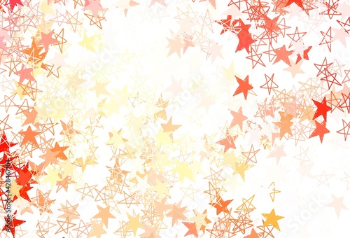 Light Red vector pattern with christmas stars.