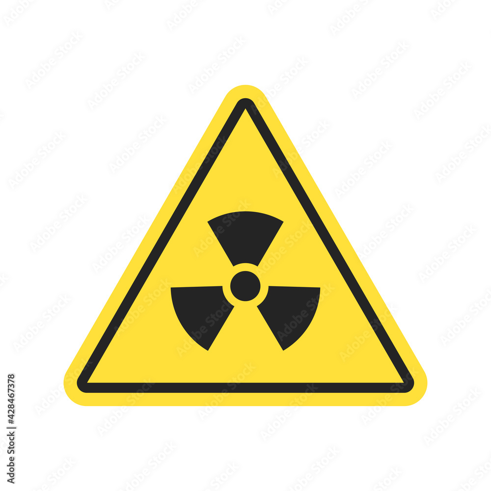 Nuclear sign isolated on white background. Radiation hazard warning. Propeller sign symbolizing radioactive contamination. Vector illustration Nuclear sign isolated on white background. Radiation hazard warning. Propeller sign symbolizing radioactive contamination. Vector illustration