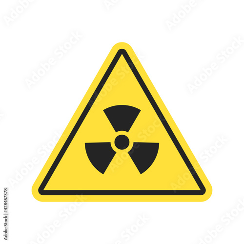 Nuclear sign isolated on white background. Radiation hazard warning. Propeller sign symbolizing radioactive contamination. Vector illustration