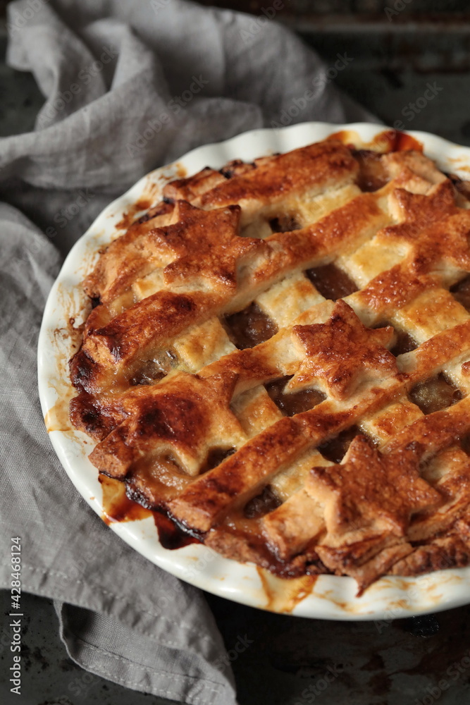 Homemade apple pie with ice cream Homemade apple pie with ice cream