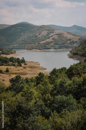 Beautiful green lake landscape