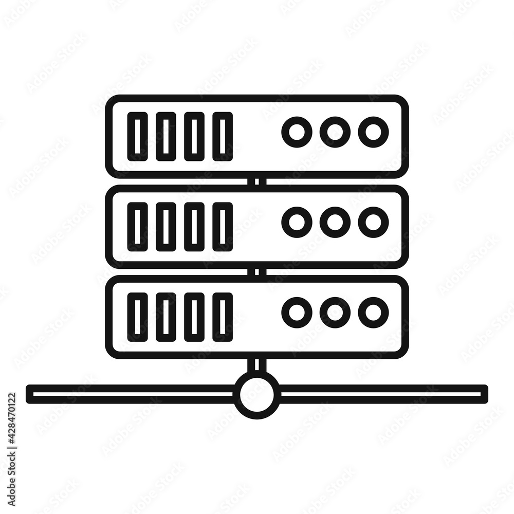 Network server documents icon, outline style