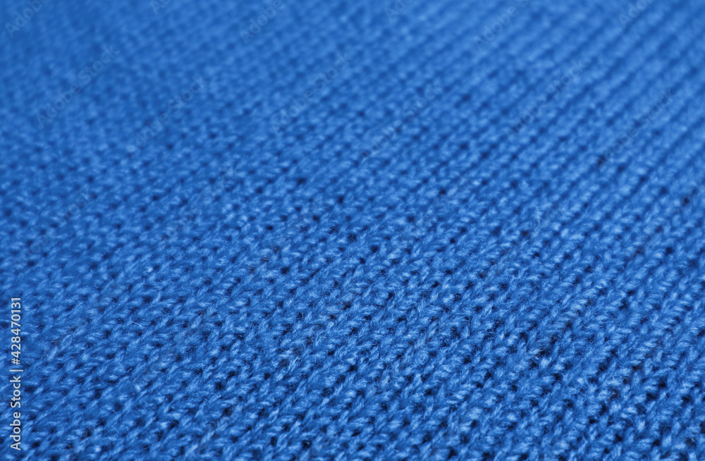Closeup of Cobalt Blue Knitted Wool Fabric Texture for Abstract Background Closeup of Cobalt Blue Knitted Wool Fabric Texture for Abstract Background