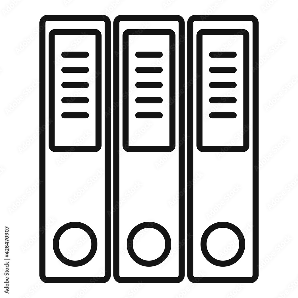 Plastic folders icon, outline style Plastic folders icon, outline style