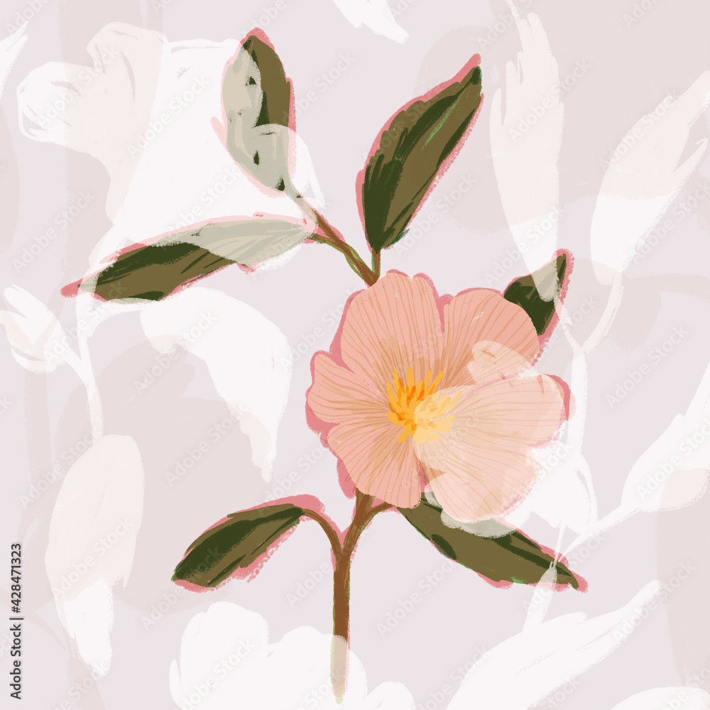 romantic printed single flower print romantic printed single flower print