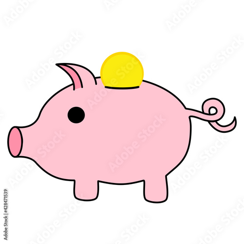 Sparschwein mit Münze