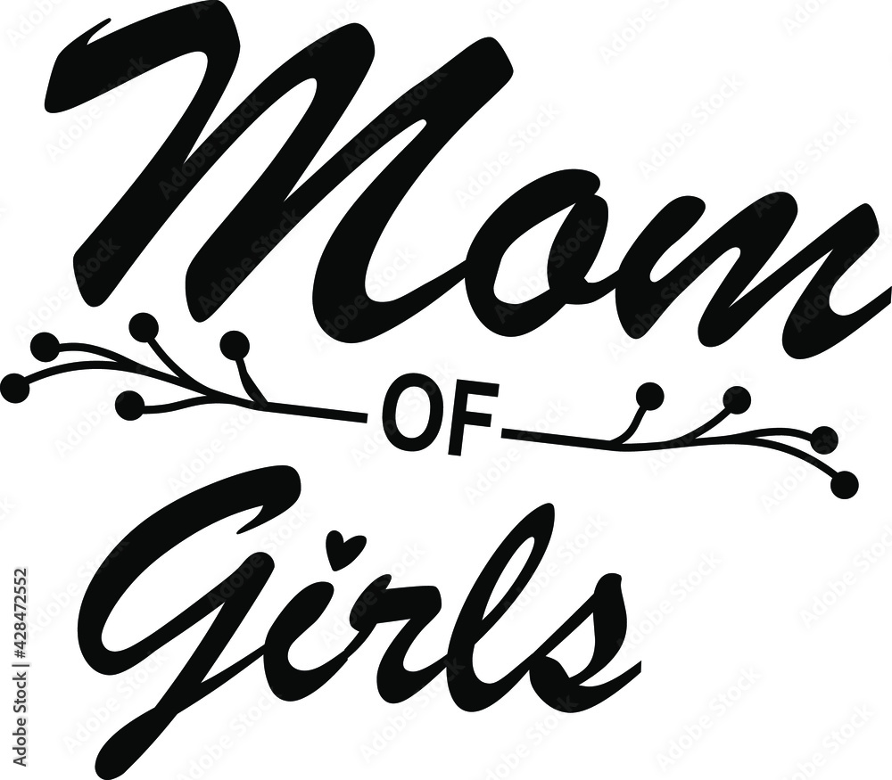 Fototapeta premium Mothers Day. Mothers of Girl. Vector