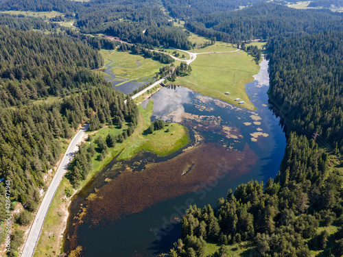 Aerial Summer view of Beglika Reservoir, Bulgaria photo