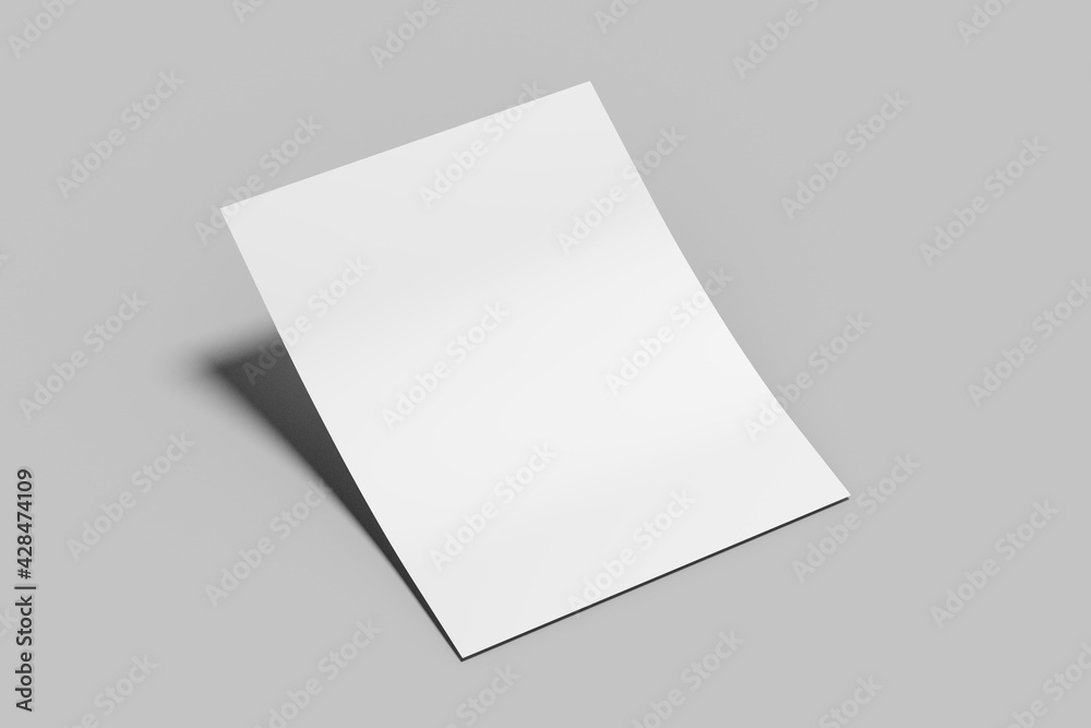 Stationery Paper US Letter Vertical Magazine White Blank Mockup Stationery Paper US Letter Vertical Magazine White Blank Mockup