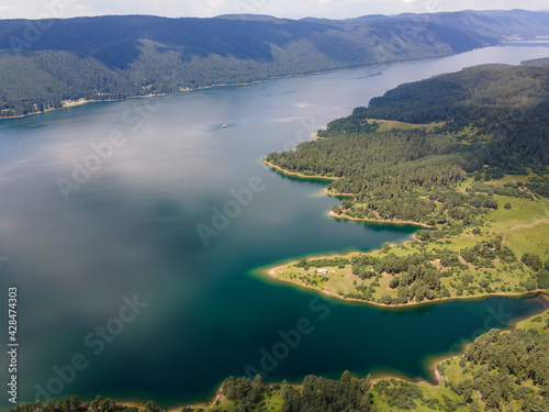 Aerial view of Dospat Reservoir  Bulgaria