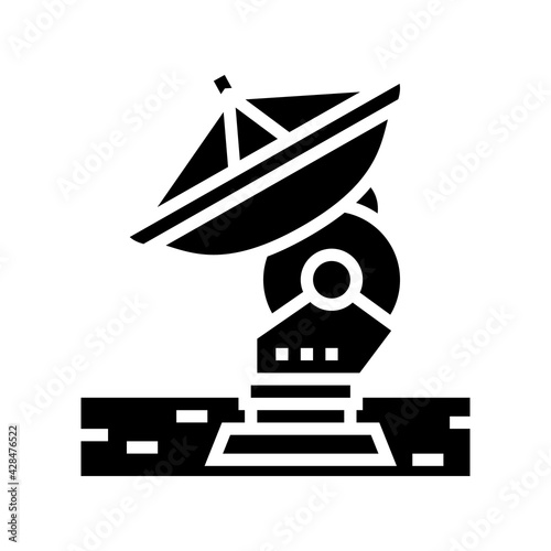 antenna radar planetarium line icon vector. antenna radar planetarium sign. isolated contour symbol black illustration