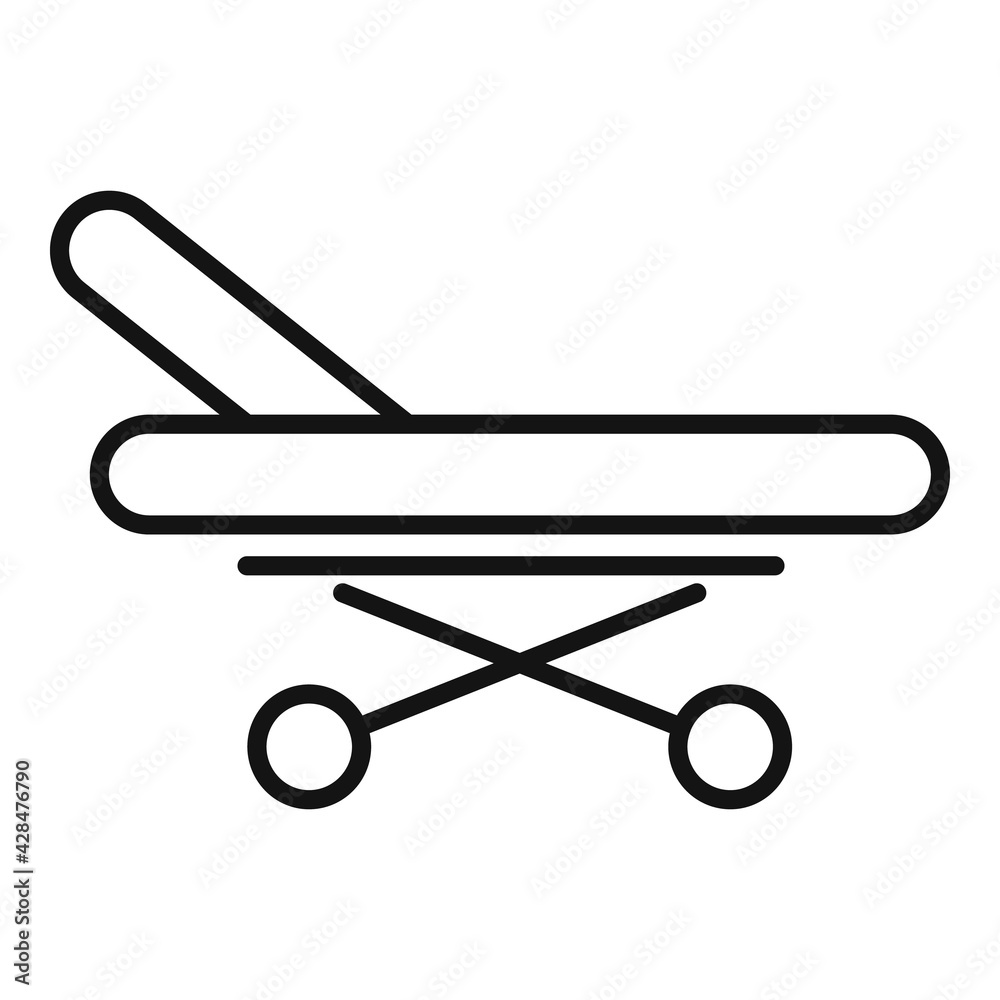 Ambulance bed icon, outline style Ambulance bed icon, outline style