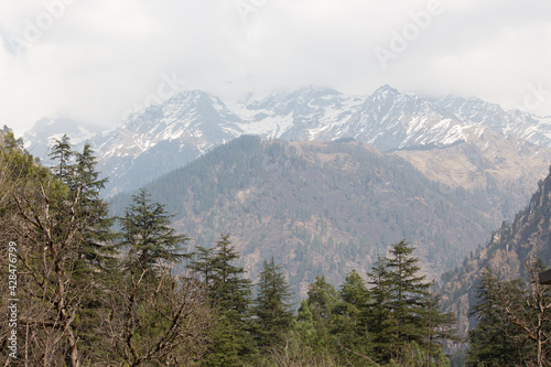 Snow Mountains in the Himalayan Range near Himachal Pradesh