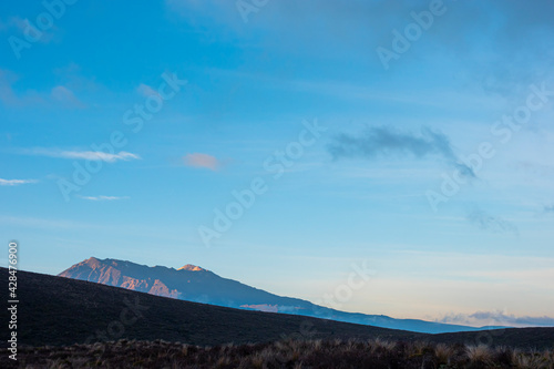 Sun rising over Mount Ruapehu