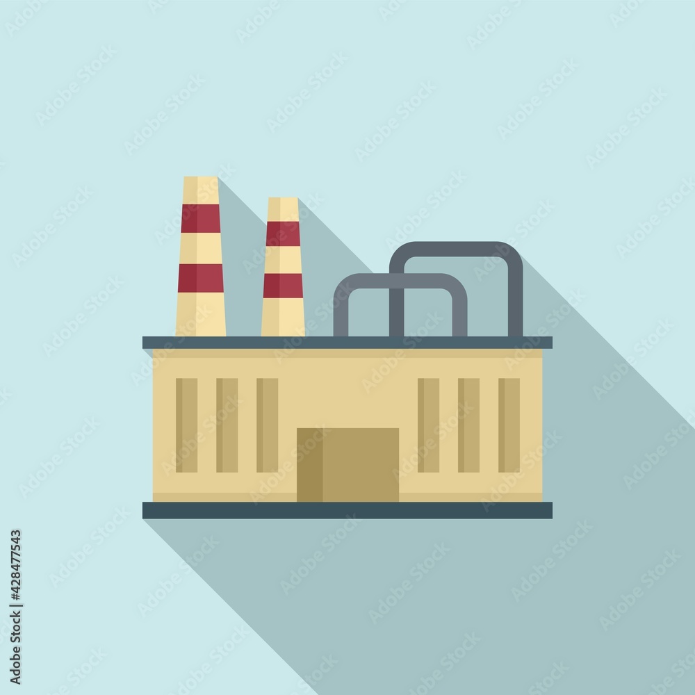 Textile production factory icon, flat style