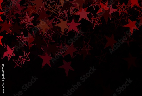 Dark Purple, Pink vector pattern with christmas snowflakes, stars.