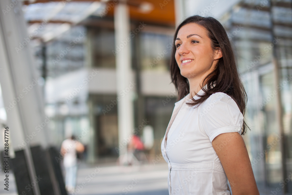 Outdoor portrait of a young businesswoman