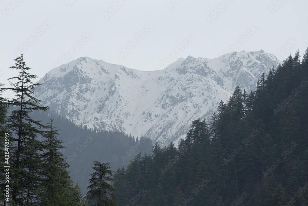 Snow Mountains in the Himalayan Range near Himachal Pradesh