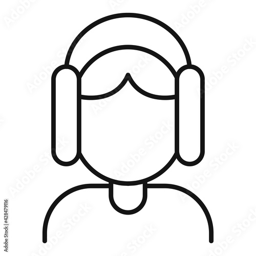 Inclusive audio icon, outline style
