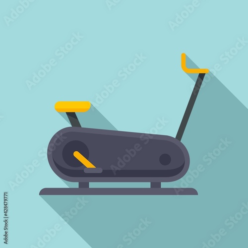 Exercise bike icon, flat style