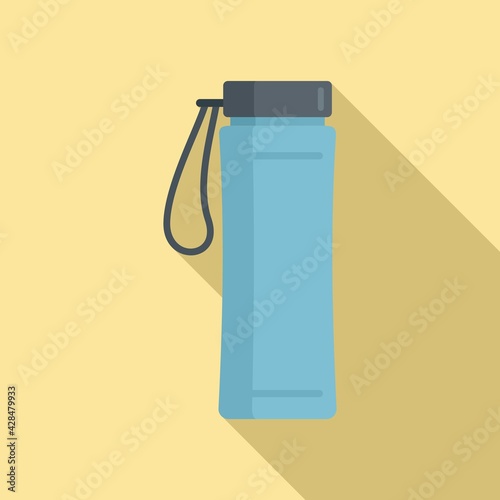 Gym water bottle icon, flat style