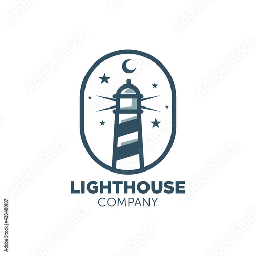 lighthouse logo design with geometry