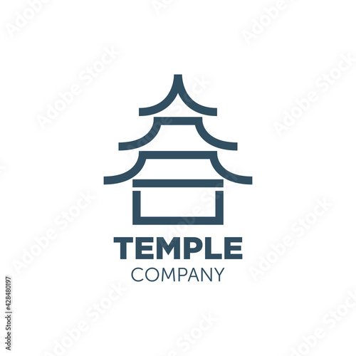 temple logo design with geometry