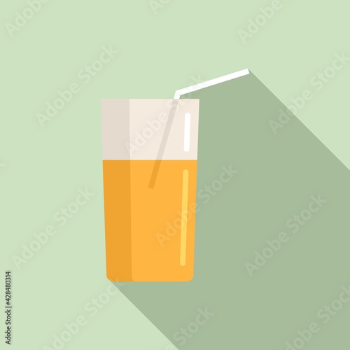 Juice glass icon, flat style