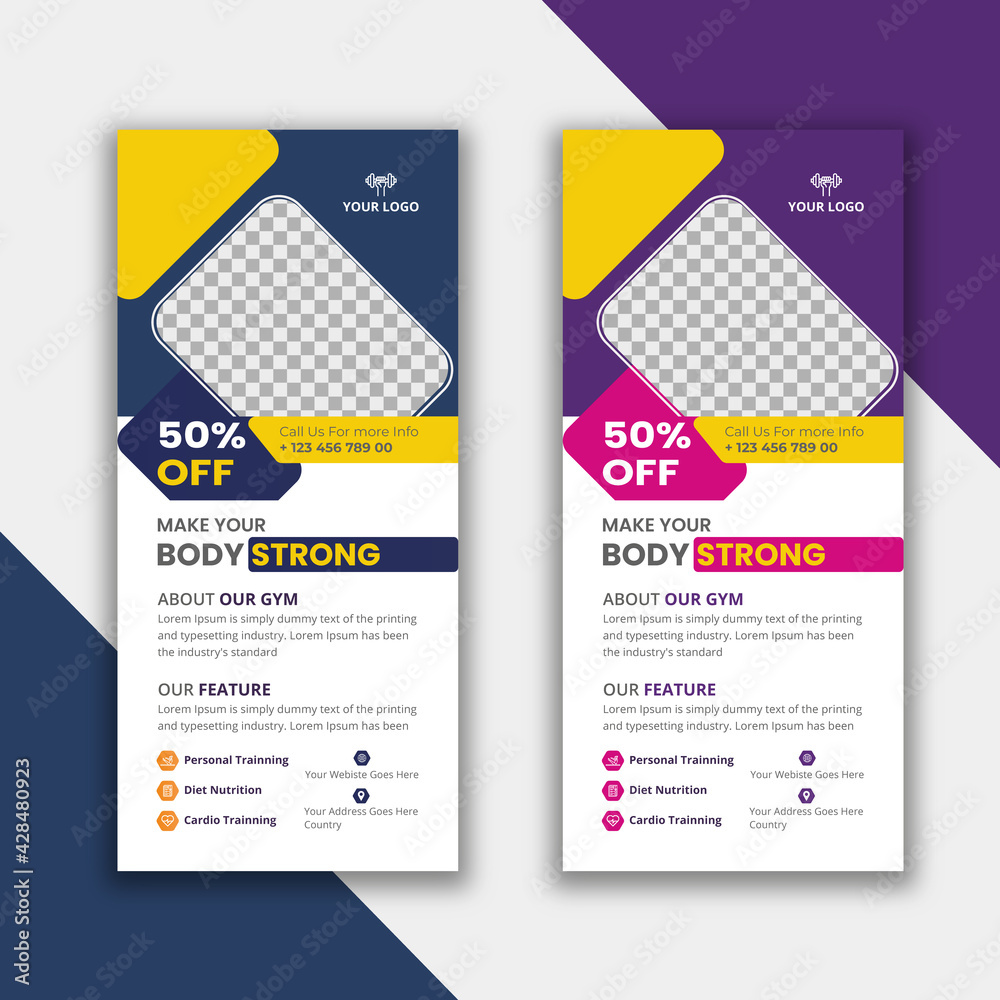 gym rack card and dl flyer template
gym rack card and dl flyer template