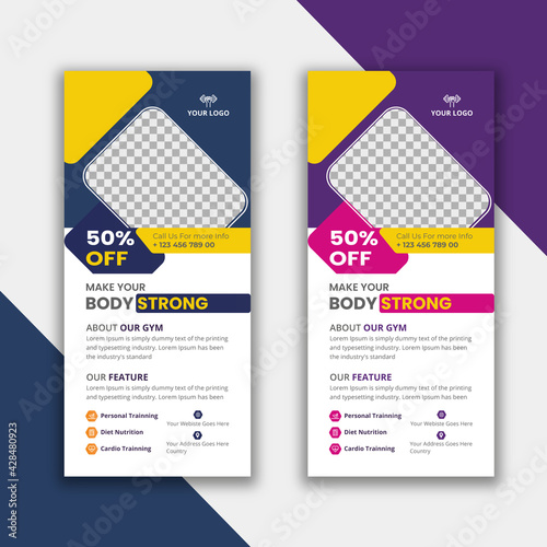 gym rack card and dl flyer template	
