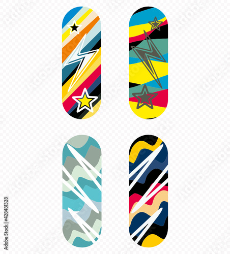 set of fingerboard sticker deck for 98 x 34 mm