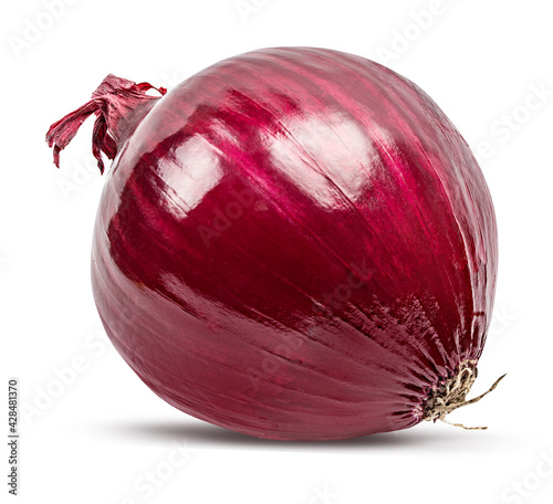 Red onion isolated on white background  with clipping path