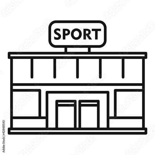 Sport gym building icon, outline style