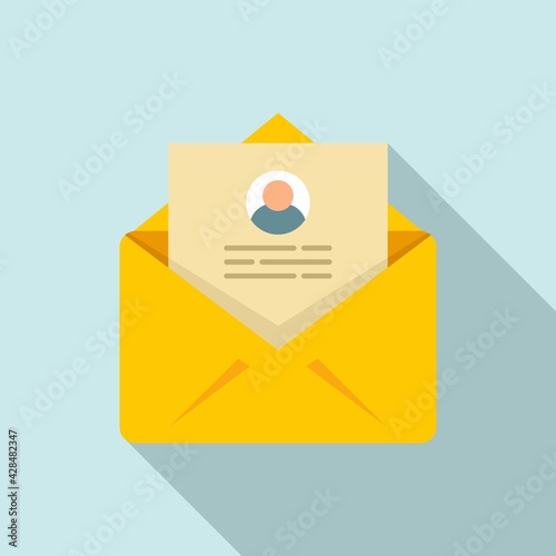Personal information mail icon, flat style