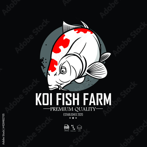 KOI FISH FARM LOGO TEMPLATE