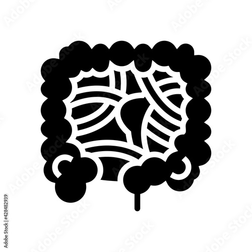 intestinal obstruction disease line icon vector. intestinal obstruction disease sign. isolated contour symbol black illustration