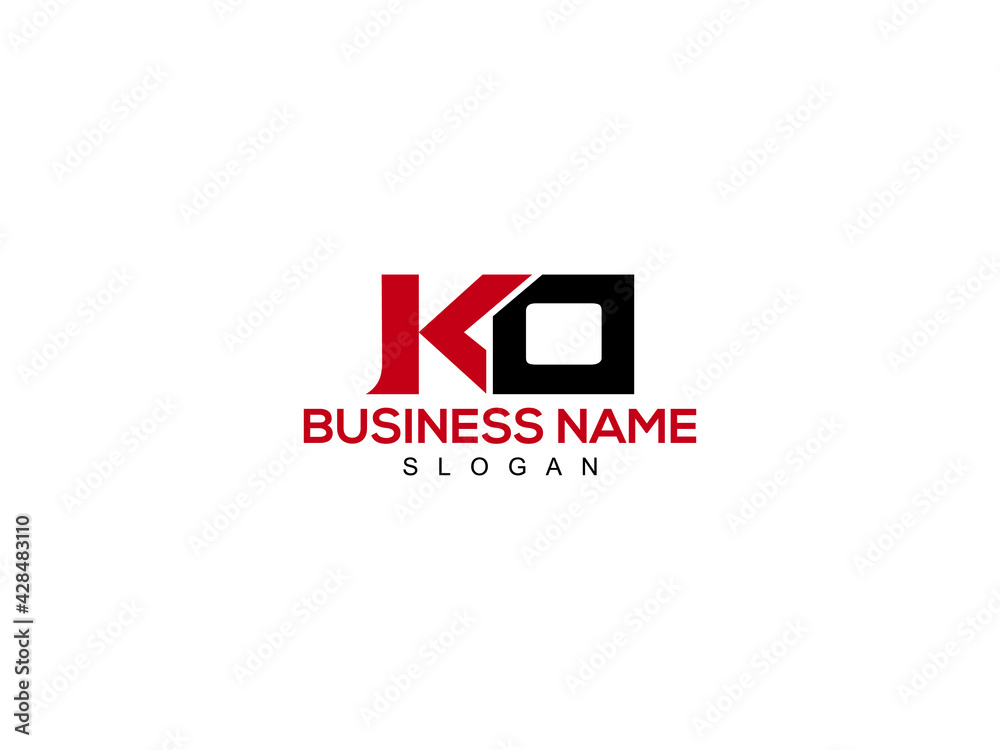 Letter KO Logo, ko logo icon vector for business - obrazy, fototapety, plakaty 