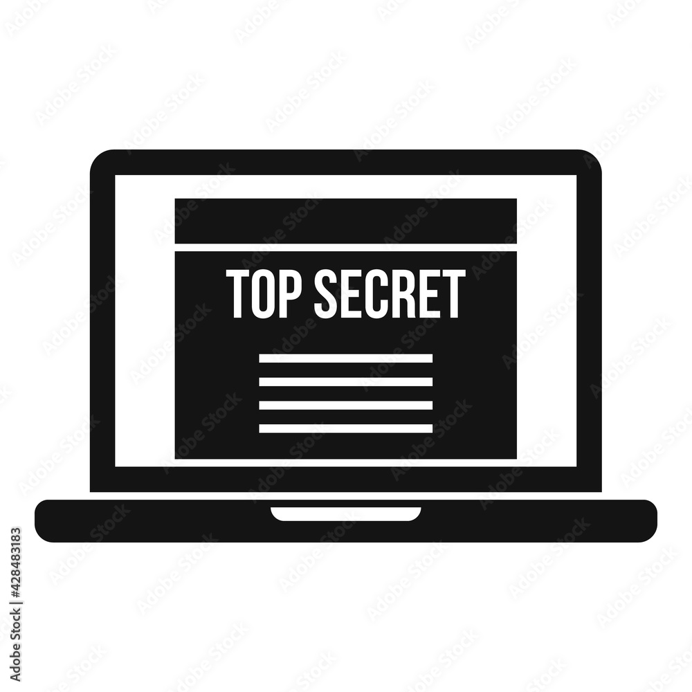 Top secret personal information icon, simple style Top secret personal information icon, simple style